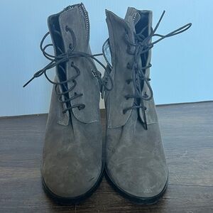 Barneys New York Charcoal Lace-Up Boots